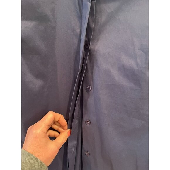 Kenneth Cole New York Womens Button-Up Shirt Size 8 Blue Cotton Blend - Picture 3 of 7